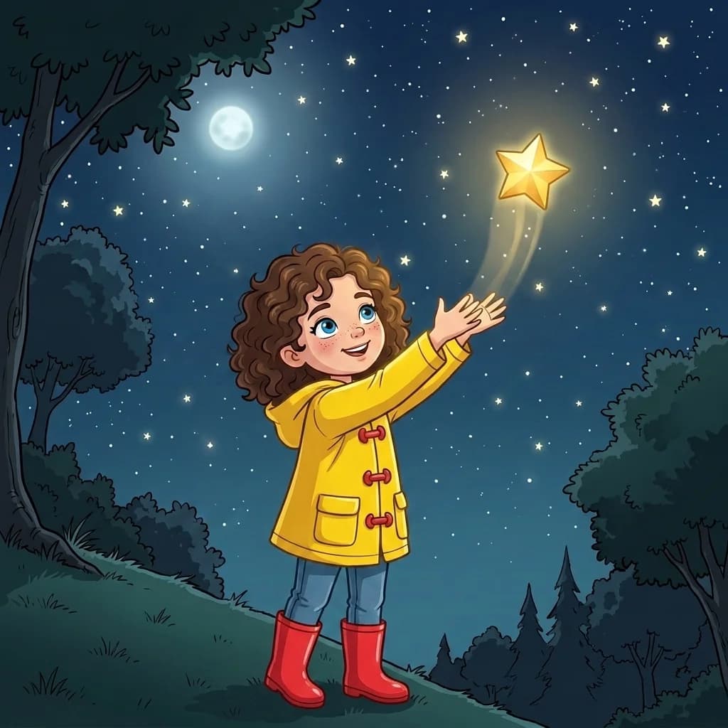 Emma wusste, dass dies der richtige Ort war. Sie streckte ihre Hände mit dem kleinen Stern dem Himmel entgegen. Ganz sa…